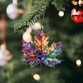 thumbnail image 4 of Small Maple Leaf Acrylic Sun Catcher 8cm, Painted Glass Fall Hanging Decor for Window Balcony, Autumn Pendant for Thanksgiving Courtyard Wall Home Decor, 4 of 6