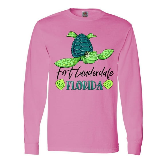 Inktastic Fort Lauderdale, Florida Happy Sea Turtle Long Sleeve T-Shirt
