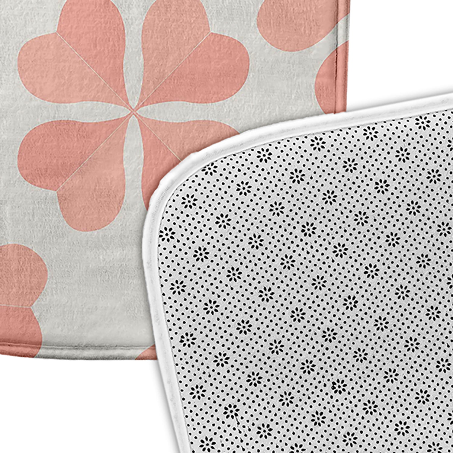 Simply Daisy 34" x 21" Plush Microfiber Sunwashed Red Lucky Patch Bath Mat