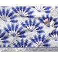 thumbnail image 2 of Soimoi Blue Cotton Duck Fabric Pine Leaves Print Fabric by the Yard 42 Inch Wide, 2 of 3