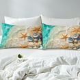thumbnail image 4 of Erosebridal Marine Beach Queen Sheet Sets, Kawaii Starfish Bedding Queen Size, Coastal Ocean Reversible Bed Sheets Queen, Breathable Bedroom Decorative, 4pcs, 4 of 7