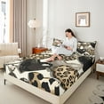 thumbnail image 4 of Homewish Love Heart Print Twin Sheet Sets 3pcs for Female Men Adults,Animal Leopard Cheetah Print Twin Fitted Sheet Microfiber,Romantic Bling Glitter Breathable Flat Sheet,Lightweight Room Decor, 4 of 7