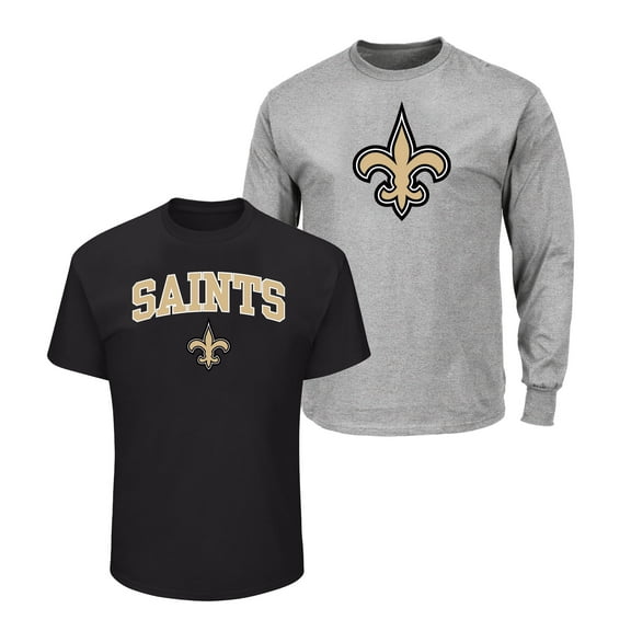 Men's Fanatics  Black/Heather Gray New Orleans Saints Big & Tall 2-Pack T-Shirt Set