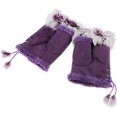 thumbnail image 2 of Mujer invierno cálido medio dedo piel sin dedos escribir librar muñeca, 2 of 5