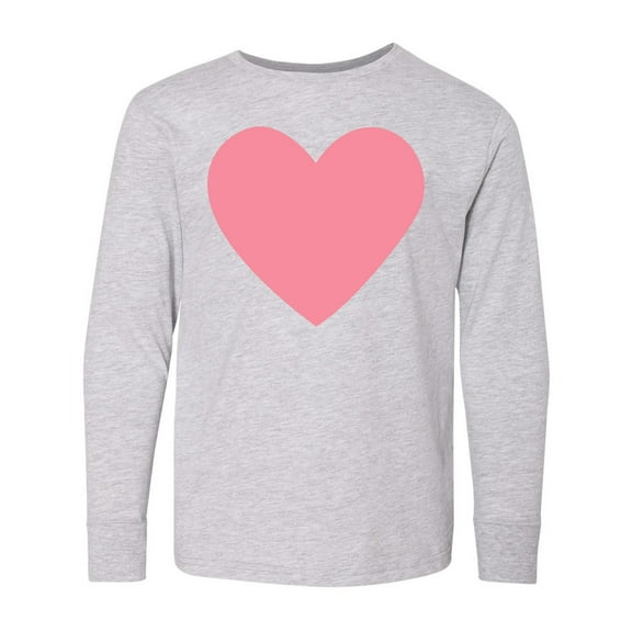 Inktastic Pink Valentine's Day Heart Long Sleeve Youth T-Shirt