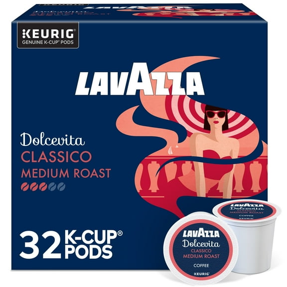 Lavazza Dolcevita Classico Keurig K-Cup® Pods, Medium Roast, Arabica and Robusta Blend (32 Pods)