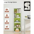 thumbnail image 5 of 5-Tier Narrow Bookshelf for Small Spaces, Vertical Bookcase and  Display Shelf for Living Room or Entryway, Green, 5 of 6