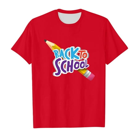 

Shirts for Girls Size 8 School Season Girls T Shirt Summer Kids Short Sleeve Tops Soft Comfortable Back to School Pattern Cute Casual Wear Girls Clothes 1-Red 130