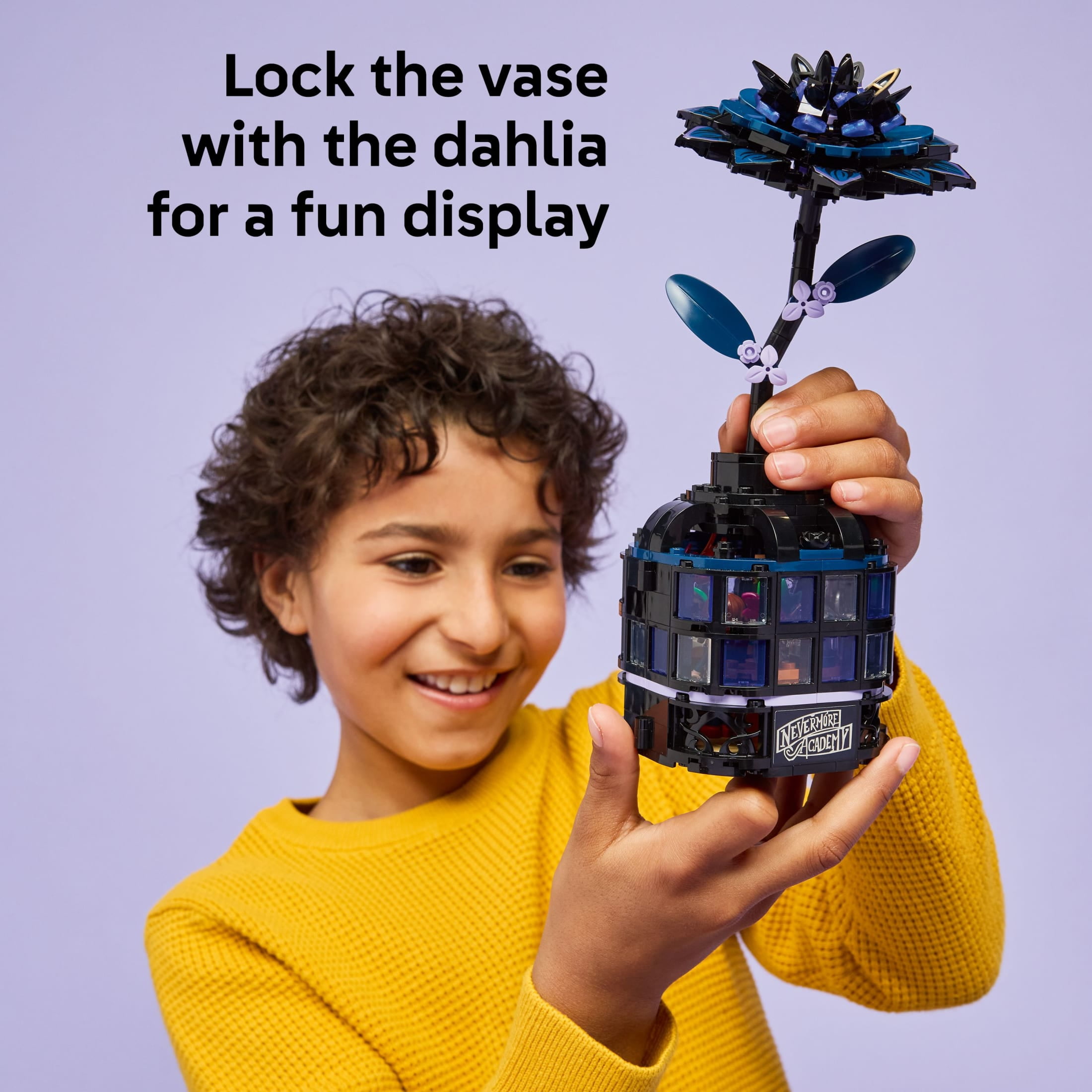 LEGO Wednesday Black Dahlia Flower Building Toy - Pretend Play Set for Girls & Boys, Ages 9+ - Gift for Birthdays - W/ Wednesday Addams & Professor Minidolls - Building Blocks for Kids - 76784