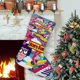 thumbnail image 1 of Hamburguesas de Bob Tema: Calcetines de Navidad, fino lino blanco para colgar en escaleras y chimenea, decoración navideña para el hogar, regalo de Navidad.54cm×38cm, 1 of 5