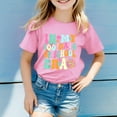 thumbnail image 3 of Povozer Girls and Toddlers' Short-Sleeve Graphic T-Shirts，Summer Crewneck Kids Tee Tops, Girl Clothes Outifit (Pink, 120), 3 of 4