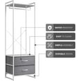 thumbnail image 4 of YEXJ Clothing Rack with Drawers - Clothes Stand Dresser - Wood Top, Steel Frame, & Fabric Drawers - Tall Closet Storage Organizer - Garment Rack for Hanging Shirts, Dresses, & Jackets,White, 4 of 8
