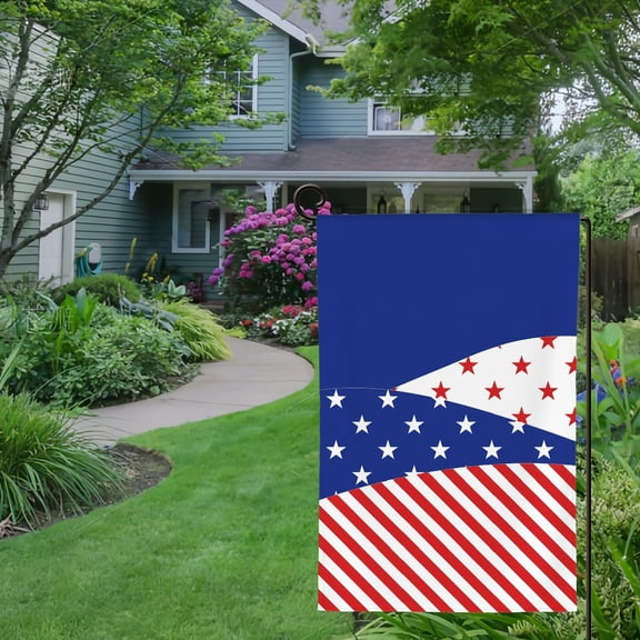 RKSupls Spring Summer Garden Flag Double Sided, Waving American Flag Design Linen Welcome Yard House Outside Outdoor Decoration,12*18 inch