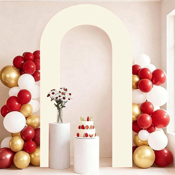 7.2FT Open Arch Backdrop Cover Double-Sided U-Shaped Wedding Arch Covers Spandex Fitted Round Top Chiara Stand Elastic