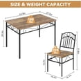 thumbnail image 2 of 5-Piece Dining Set for 4, Retro Industrial Table & 4 Chairs in Rustic Brown for Small Spaces & Breakfast Nooks, 2 of 6