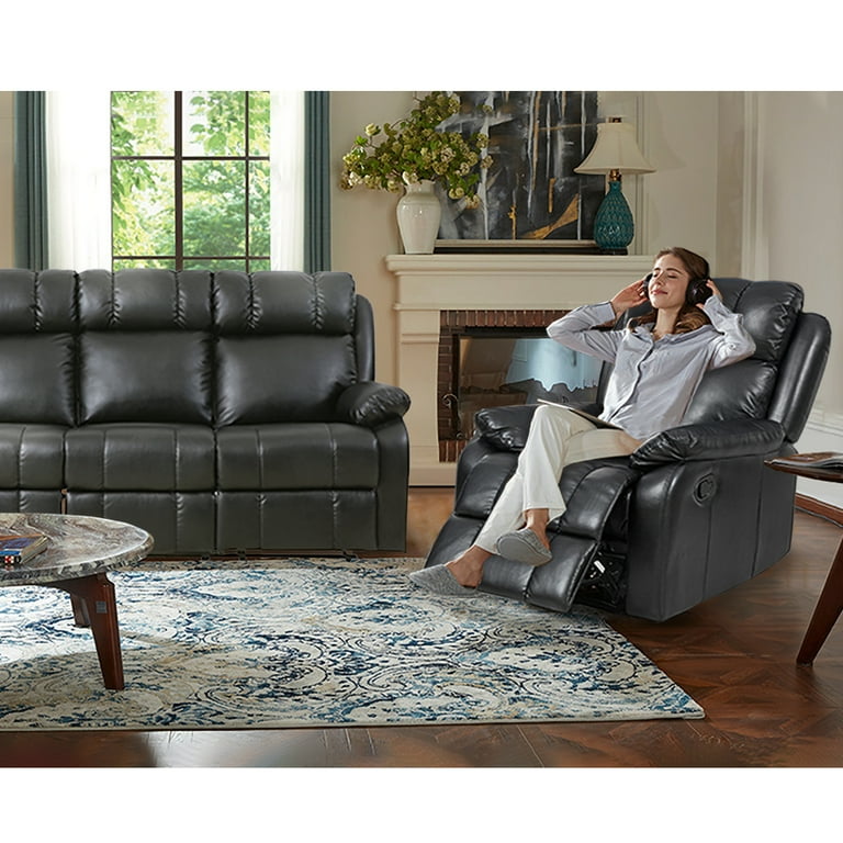 Loveseat Chaise Reclining Couch Recliner Sofa Chair Leather Accent