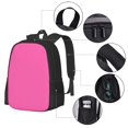 thumbnail image 4 of Large Capacity Backpack 16.5×12.5×5.5in Widened Shoulder Strap Design Main Bag Large Top Handle Belt Adjustable Shoulder Strap Hotpink, 4 of 8
