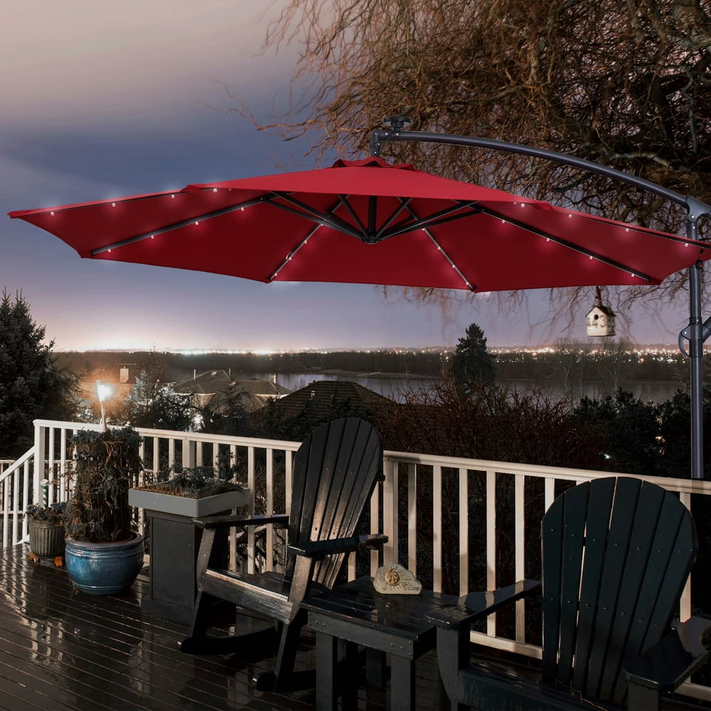 MISSBRELLA 10ft Patio Offset Umbrella Outdoor Hanging Umbrella with Crank Waterproof Sunshade