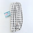 thumbnail image 5 of Inglocry Pajama Pants Women Fuzzy Flannel Plaid Pants Warm Wide Leg Lounge Fleece Pj Pant with Pockets Pajama Bottoms Gray 2XL, 5 of 7