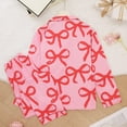 thumbnail image 4 of Cotton Pajamas for Women Set Valentines Sets Bow Printed Long Sleeve Top and Pants Soft Sleepwear, 4 of 5