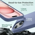 thumbnail image 6 of Designed for iPhone 15 Case,Silicone Ultra Slim Shockproof Protective Phone Case with [Soft Anti-Scratch Microfiber Lining], 6.1 inch, Lavender Gray, 6 of 11