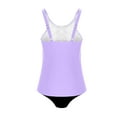 thumbnail image 5 of UTSJKR 2 Piece Swimsuits for Women Tummy Bathing Suit Top with Bikini Shorts Control Front Cross Bathing Suits Swimsuits Purple S, 5 of 6