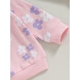 thumbnail image 3 of ZAXARRA Ensembles de Pantalons 2 Pcs pour Filles Tout-Petits Sweat à Manches Longues Col Rond Ensembles de Pantalons Floraux, 3 of 6