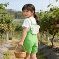 thumbnail image 5 of Ruyang Youth Shortalls for Girls Boys Classic Sleeveless Romper Soft Bib Overall Shorts School Jumpsuit Wide Leg Preppy Clothes, 5 of 6