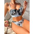 thumbnail image 1 of Women's Tie-Dye Underwear Set Including Wired Bra And T-Back Panties, 1 of 5