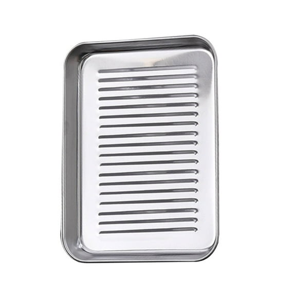 Minkissy Rectangular Stainless Steel Nonstick Baking Tray for Kitchen Use, Pizza Pan, Oven Safe,