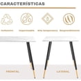 thumbnail image 4 of Mesa de Comedor Marble para 4 a 6 Personas 110CM Mesa de Cocina Rectangular con Patas de Dorado,Moderno FurnitureR MESA DE COMEDOR MODERNO, 4 of 8