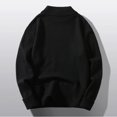 thumbnail image 4 of Vedolay Mens Lightweight Sweaters Plus Size Plush Sweater Pockets Outerwear Buttons Sweater Top Black,L, 4 of 4