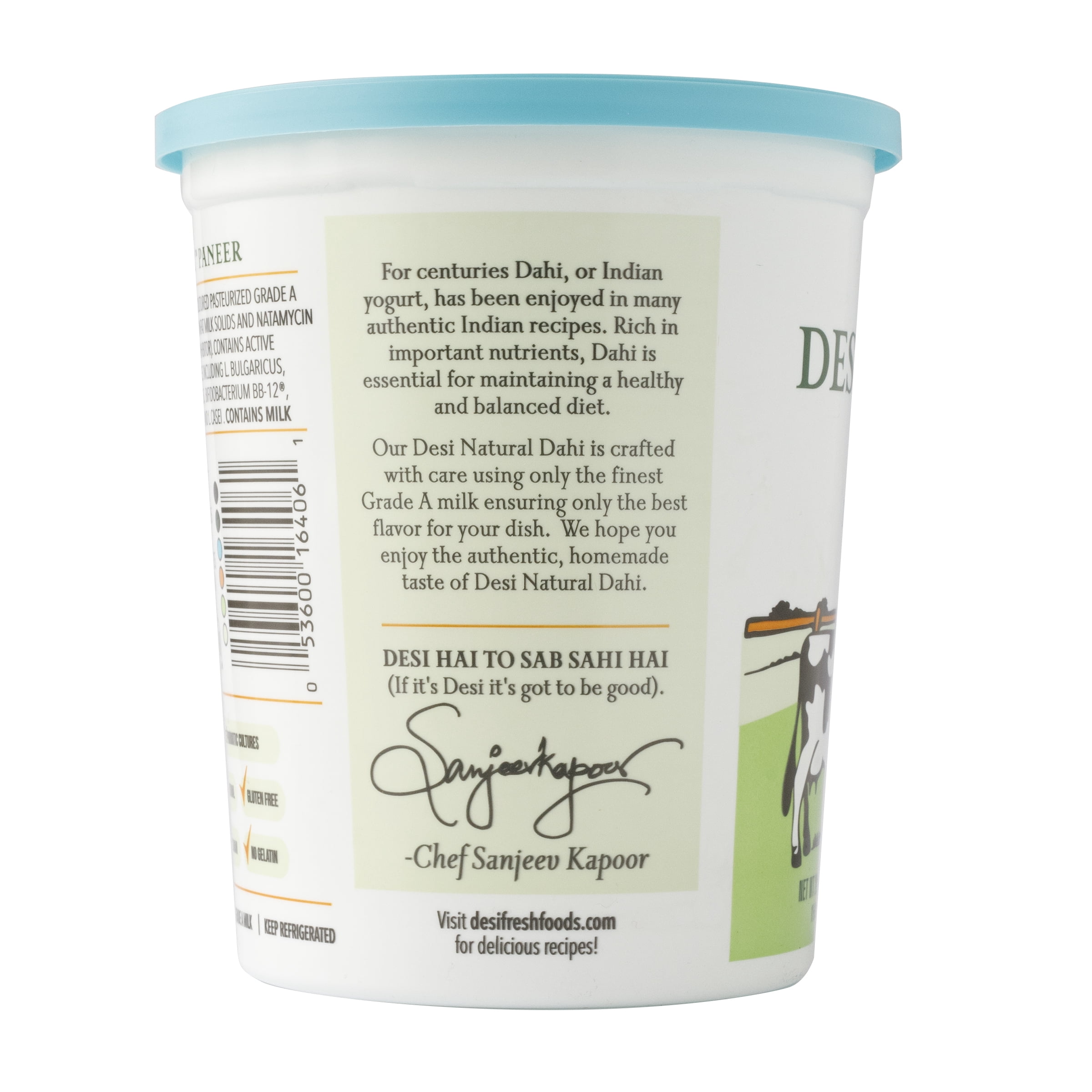 Desi Fresh Foods Dahi Low Fat Milk Plain Yogurt, 32 oz, 1 Count