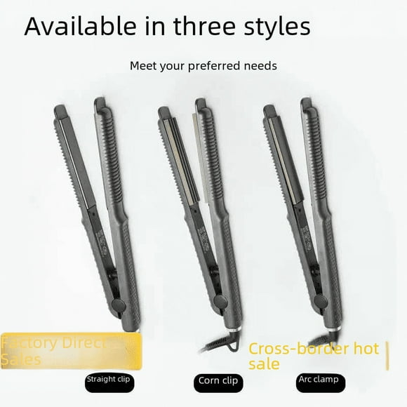 Férula de arco de doble propósito con rollo recto, férula para maíz, férula en forma de U, plancha alisadora profesional con hebilla interior