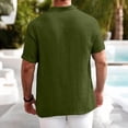 thumbnail image 6 of Mens T-Shirts Sevevn Men's Summer Casual Henley Shirts Lightweight Short Sleeve Textured Tops Army Green XL, 6 of 9