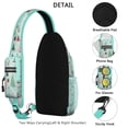 thumbnail image 3 of Sling Backpack,Light Blue Christmas Tree Pattern Crossbody Bag with Water Bottle Holder,Waterproof Sling Bag for Men/Women with Chest Phone Holder for Hiking,Travel, 3 of 6