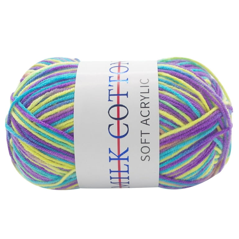 1 Roll 3 Strands Knitted Yarn DIY Breathable Hand Crocheting Variegated Yarn  Thread Needlework Tool 