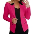 thumbnail image 4 of Levmjia Women Blazer Jacket Soft Lapel Collar Long Sleeve Solid Color Open Front Coat Office Work Daily Commute Holiday Travel Casual Everyday Wear, 4 of 7