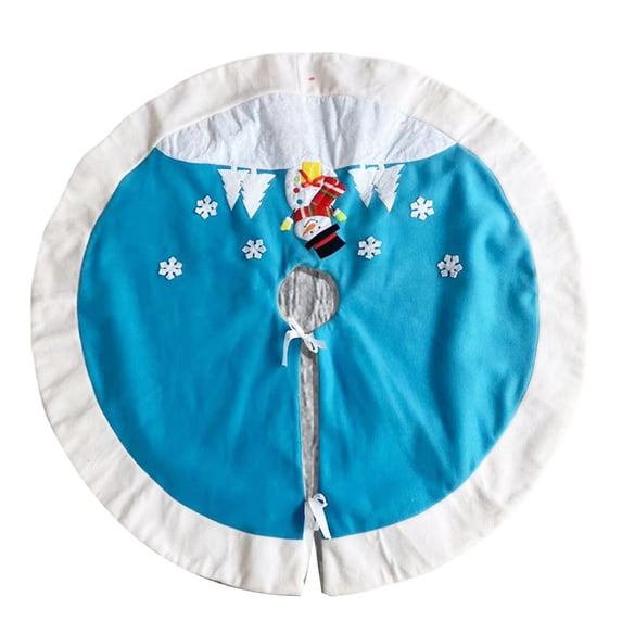120cm Christmas Tree Skirt Multi-patterns Soft Tear Resistant Anti-fade Round Festival Prop Washable Party Decoration Xmas Tree Floor Mat Party Supplies