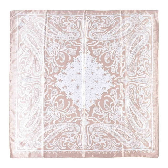 Outfmvch Floral Scarf,Silk Hijab Bandanas Retro Cashew Nut Pattern Printed Large Square Scarf Silk Scarf Headband Hair Bandanas Hair Coverings Beige One Size