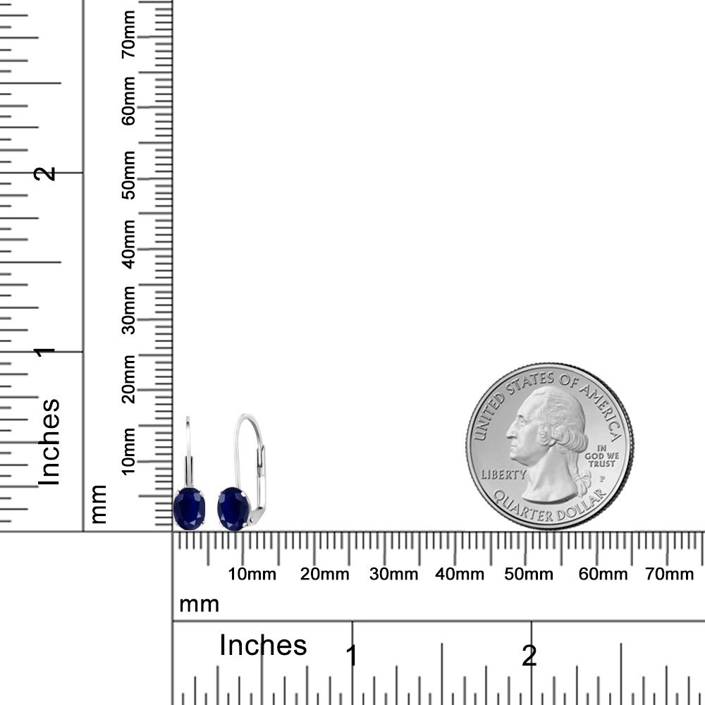 Gem Stone King 925 Sterling Silver Blue Sapphire Earrings for Women (1.10 Cttw, Gemstone Birthstone, Oval 6X4MM)