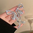 thumbnail image 3 of 1Pair Luxury Full Rhinestone Bowknot Pendant Earrings For Women Exaggerated Elegant Ribbon Bow Long Tassel Earrings Jewelry, 3 of 7