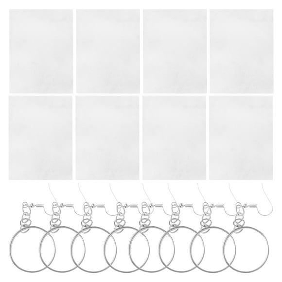 Miangastore 10 Sheets Creative DIY Heat Shrinkable Film Set Color Lead Hand-painted Shrinkable Film Sheets Kit Translucent Heat-shrinkable Film Sheet with 10PCS Ear Hooks and 10PCS Keychain