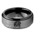 thumbnail image 2 of Tungsten Patriots Patriot Flag America Band Ring 8mm Men Women Comfort Fit Black Step Bevel Edge Brushed Gray Polished, 2 of 4