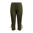 thumbnail image 5 of BUIGTTKLOP Plus Size Capri Pants for Women Elastic Waisted Stretcht Pull on Cropped Pants Side Split Soft Comfy Yoga Capris, 5 of 8