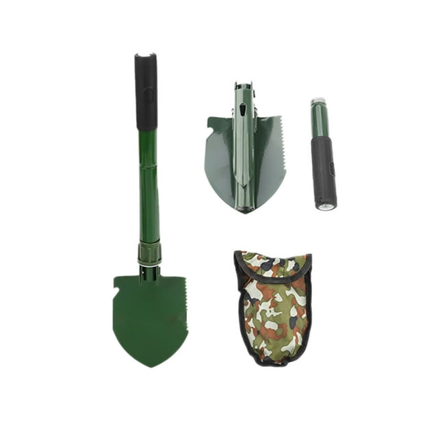 23 Inch Tri Fold Folding Shovel For Camping & Car Emergencies Heavy Duty Snow/Mud Shovel With OCP Cover Mini Tool,Stainless Steel Disseminators Foldable Hand Seeder Annual Warming Mats Gardening