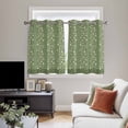 thumbnail image 4 of Sage Green Floral Kitchen Curtains Window Panels, Spring Flowers Insulated Window Treatment Curtain, Grommet Curtains for Bedroom/Living Room/Bathroom, 2 Piece 52"Wx45"L, 4 of 8