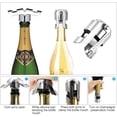 thumbnail image 4 of Corchos de champán, paquete de 4 selladores al vacío de acero inoxidable para botellas de vino espumoso, sellador para regalos JM, 4 of 5