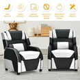 thumbnail image 6 of Gymax Gaming Recliner Sofa PU Leather Armchair for Kids Youth w/ Footrest White, 6 of 10