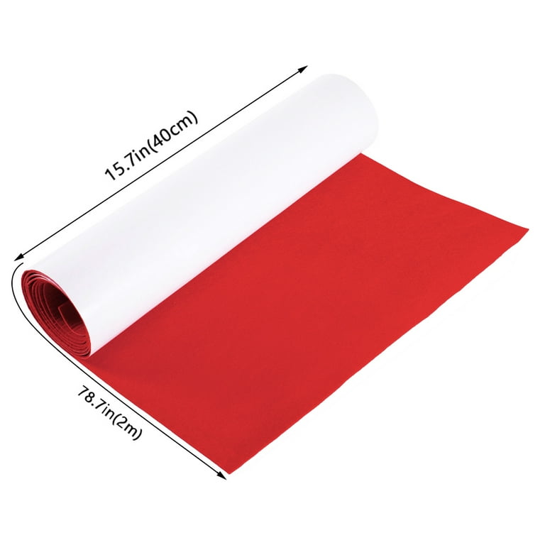 Colourful US Red Self Adhesive Velvet Fabric Sticky Felt Sheets for Art & Crafts, Jewelry Box, Drawer Liners- 2pcs x (17.3 inch x 39.3 inch)